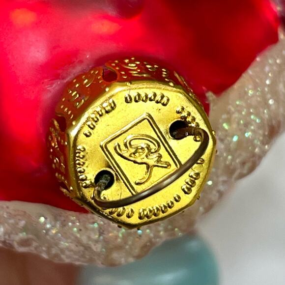 Jump For Joy Mercury Glass Christmas Ornament Child in Santa Suit Vtg Brass Key - Picture 11 of 16